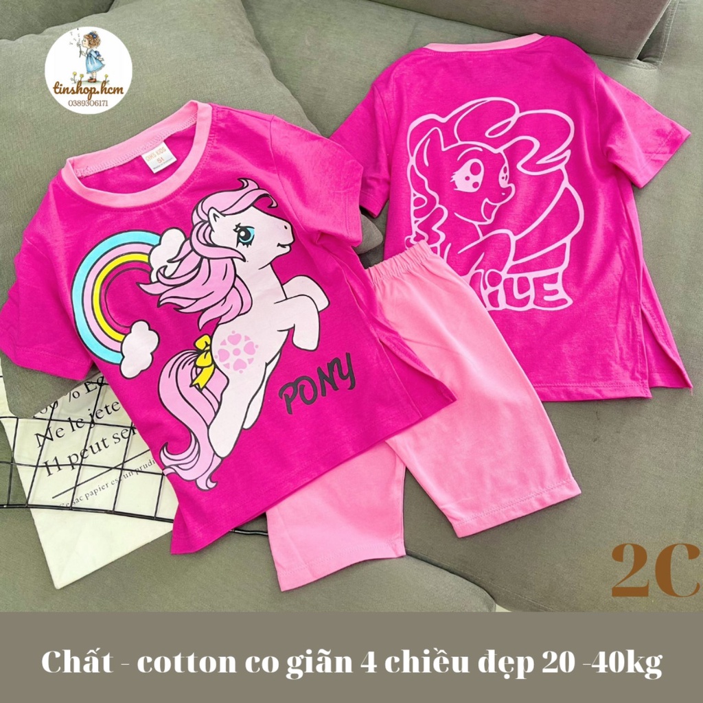 Bộ ngố thun cotton 4 chiều in hình xinh đẹp cho bé gái size đại từ 23 đến 40kg