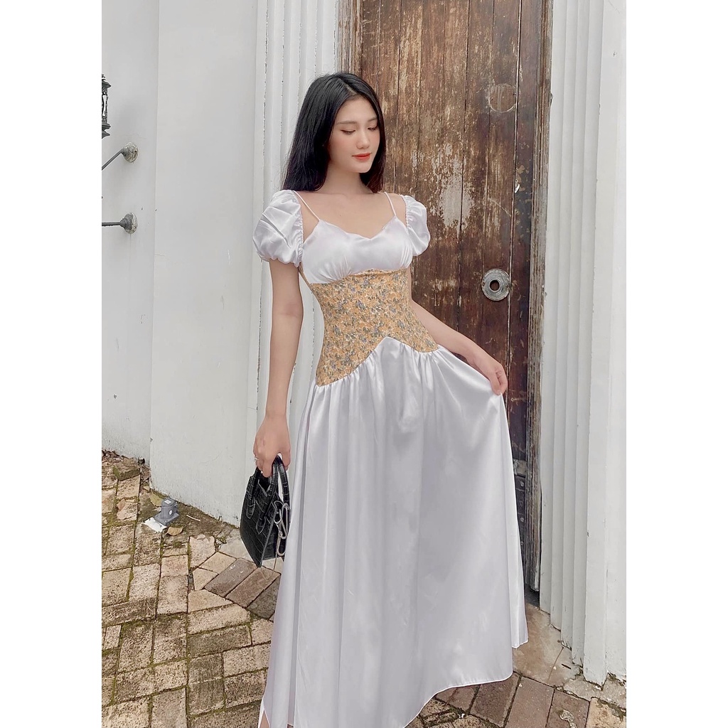 Đầm Lụa Maxi Đi Biển Cao Cấp - Váy Lụa Dài Xòe Tiểu Thư