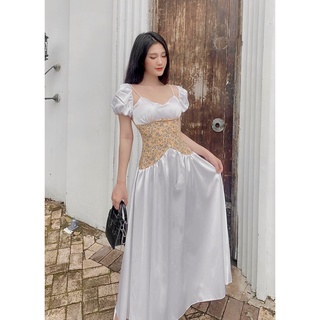 Đầm Lụa Maxi Đi Biển Cao Cấp - Váy Lụa Dài Xòe Tiểu Thư