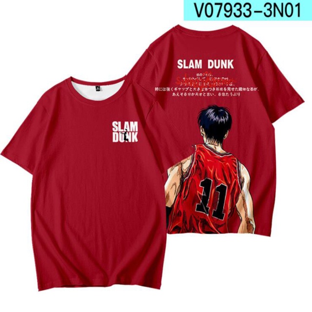 Áo Thun Tay Ngắn In Hình Nhân Vật Anime Slam Dunk 3D Thời Trang