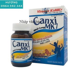 Bổ sung calcium canxi mk7 nhất long lọ 30 viên