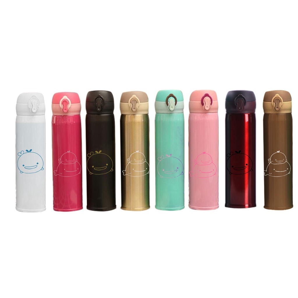 bình nước 2 lớp jinbeisan B2DC18 dễ thương cute hoạt hình 400-500ml