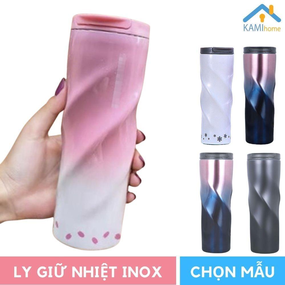 Ly giữ nhiệt inox 500ml (Hình Xoắn độc đáo) uống cà phê và nước nóng lạnh KMH2 22015