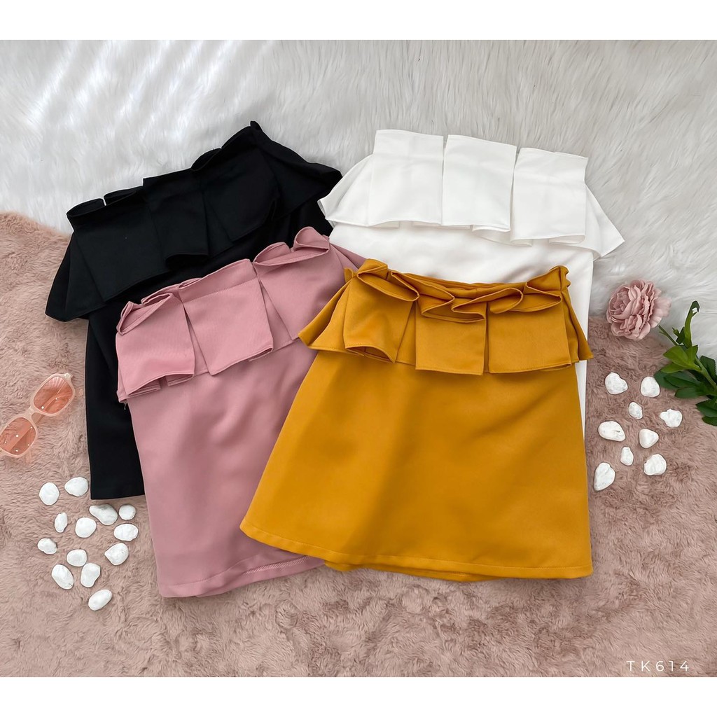 [HÀNG THIẾT KẾ CAO CẤP] Áo Trễ Vai Form Xòe Nhún Bèo Đi Tiệc / Đi Học Dễ Thương Nhiều Màu Hot Trend