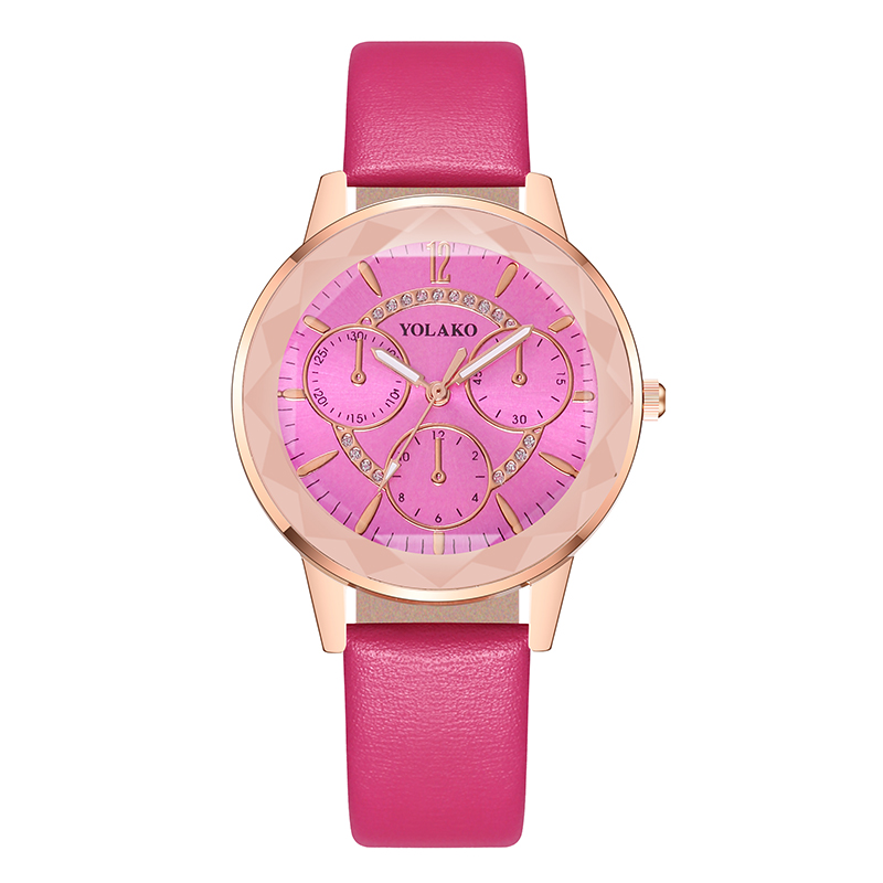 ZOLFA Elegant Pink Womens Quartz Wristwatch Analog Clock Fashion Luxury Rhinestones Ladies Leather Watches Wrist Exquisite Accessories Đồng hồ nữ