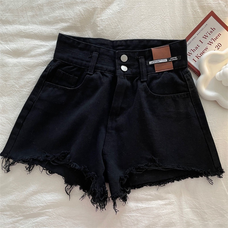 Quần Short Denim Lưng Cao Ống Rộng Thời Trang Mùa Hè Dành Cho Nữ