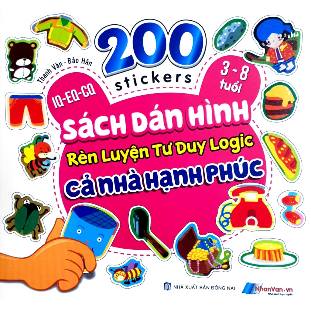 Sách - 200 Stickers Dán Hình Rèn Luyện Tư Duy Logic cho Bé 3-8 tuổi (Bộ 7 quyển)