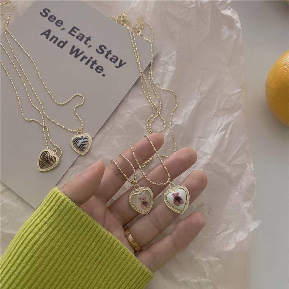 Dây Chuyền Phong Cách Hàn Quốc Cho Nữ|Vòng Cổ Choker Mặt Trái Tim Nhỏ Màu Sắc Cá Tính