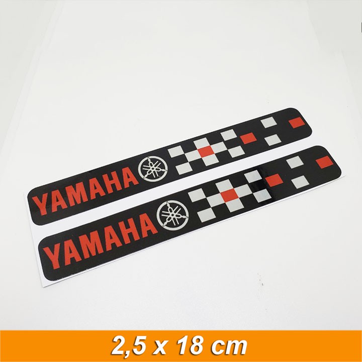 2 TEM DÁN PHUỘT XE YAMAHA CHỮ ĐỎ TRẮNG