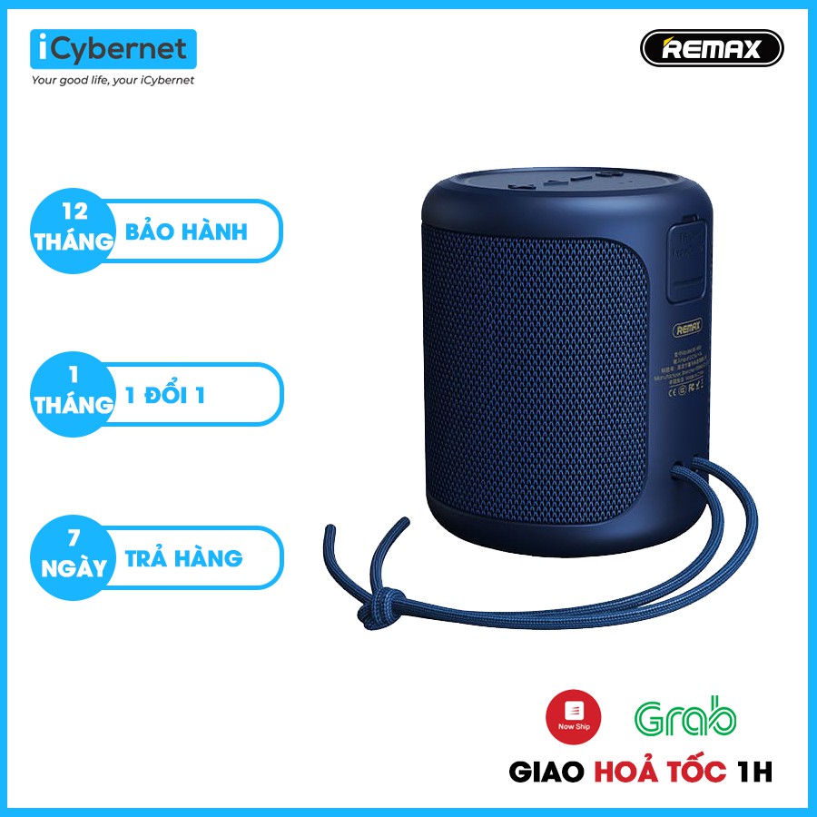 Loa bluetooth mini chính hãng chống nước bass mạnh 10W, loa bluetooth xách tay hát karaoke ICYBERNET REMAX RB-M56