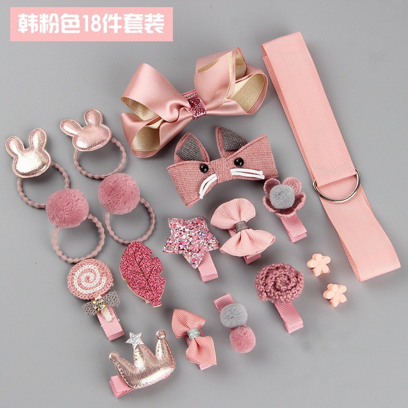 Set kẹp tóc 18 chi tiết cho bé siêu dễ thương