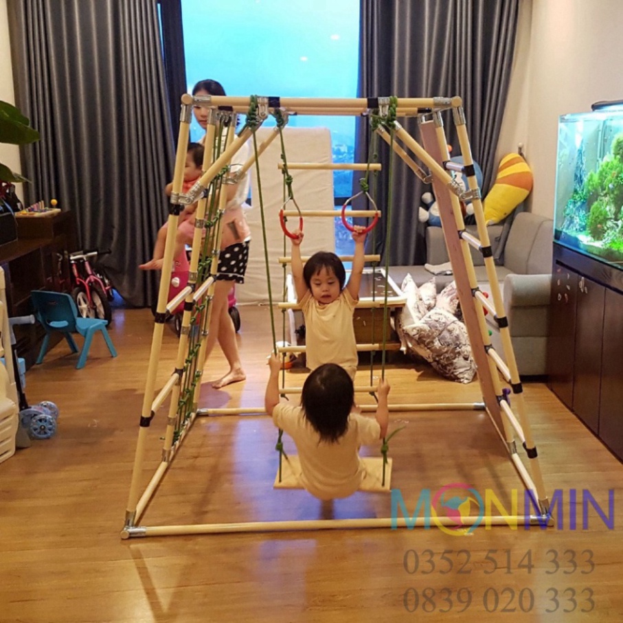 Phụ kiện 2 vòng đu tay có dây - Xà đu đa năng stech - Chưa bao gồm khung vận động cho bé