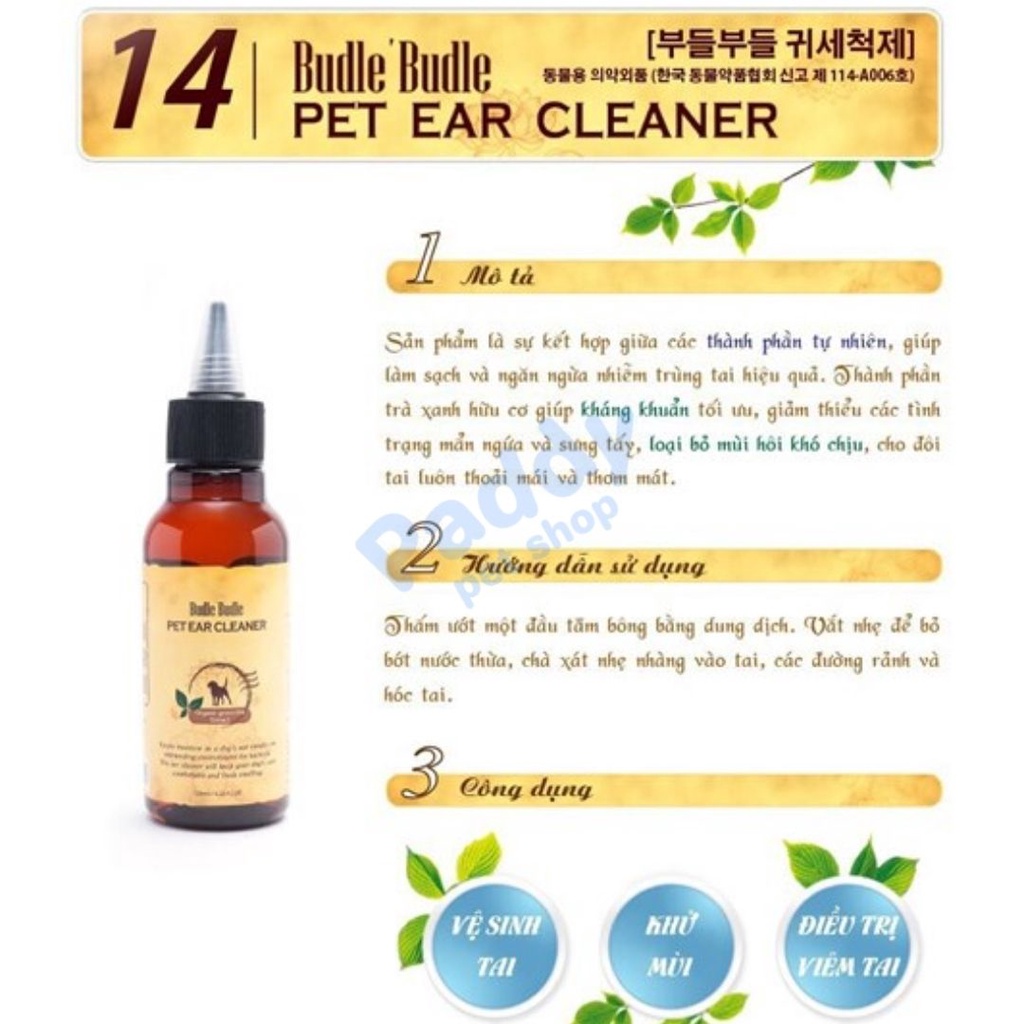 Dung Dịch Budle Vệ Sinh Tai Chó (120ml)