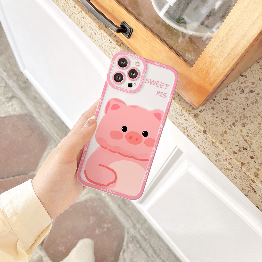 Ốp lưng iphone Duck Pig trong cạnh vuông 6/6plus/6s/6splus/7/7plus/8/8plus/x/xs/11/12/13/14/pro/max/promax/plus