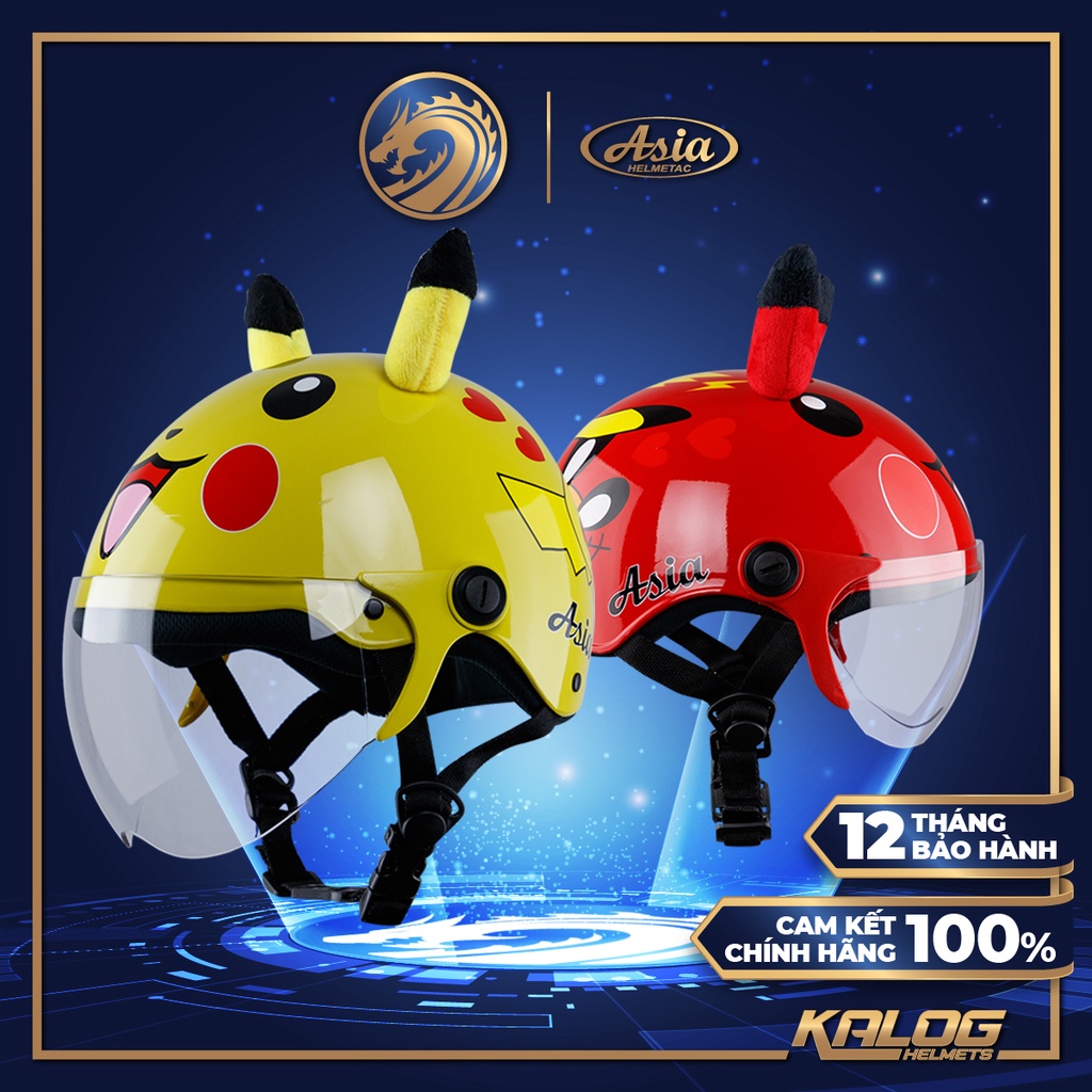 [Chính Hãng BH 12T] Mũ bảo hiểm trẻ em Asia MT-103KS Pikachu siêu kute (nhiều màu)