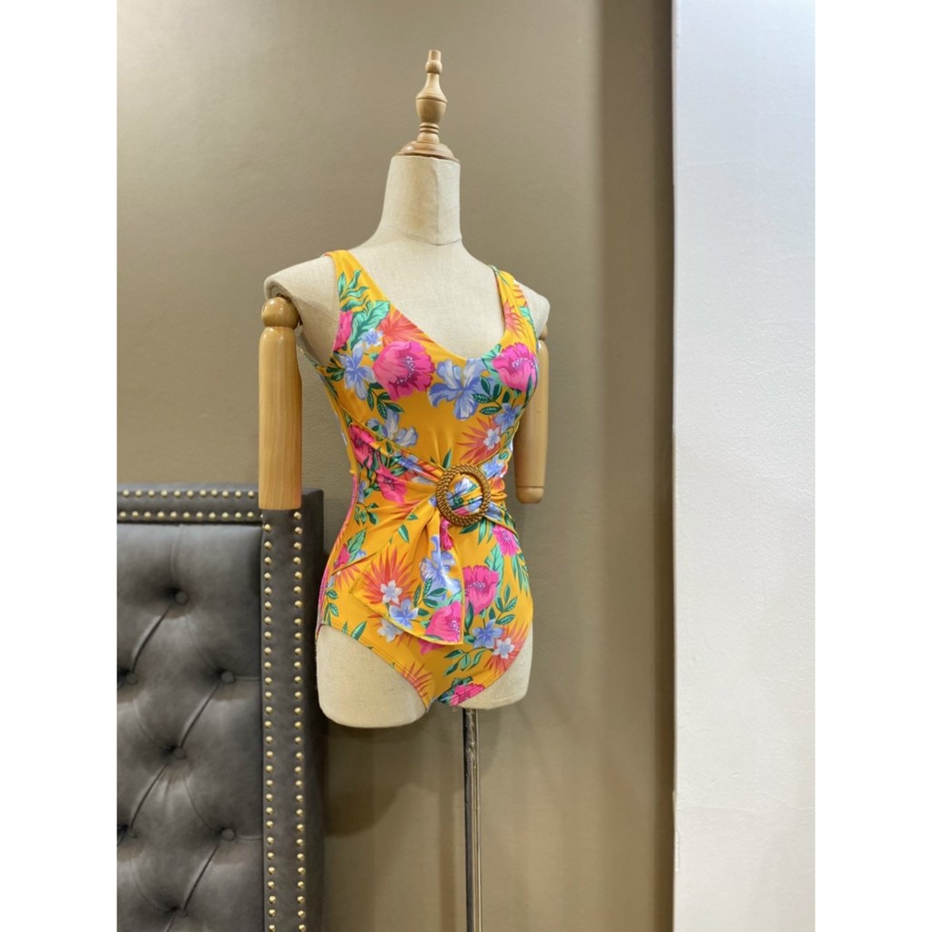 Bikini hoa nền vàng khuyên tròn | BigBuy360 - bigbuy360.vn