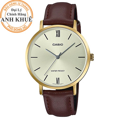 Đồng hồ nữ dây da Casio Anh Khuê LTP-VT01GL-9BUDF