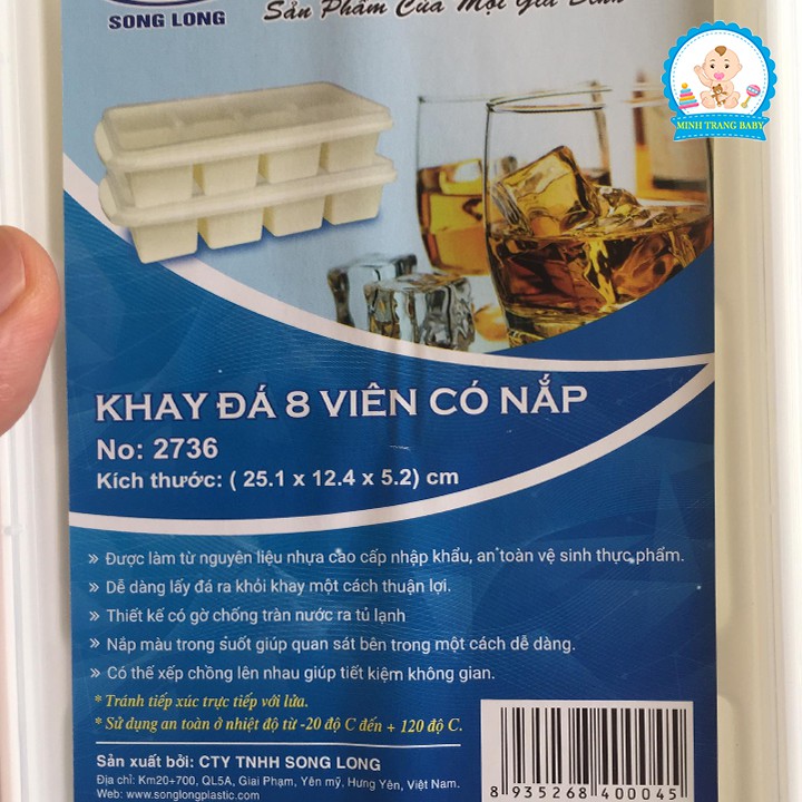 Khay Trữ Đồ Ăn Dặm 8 Ngăn Có Nắp Đậy Cho Bé (Hàng Việt Nam)