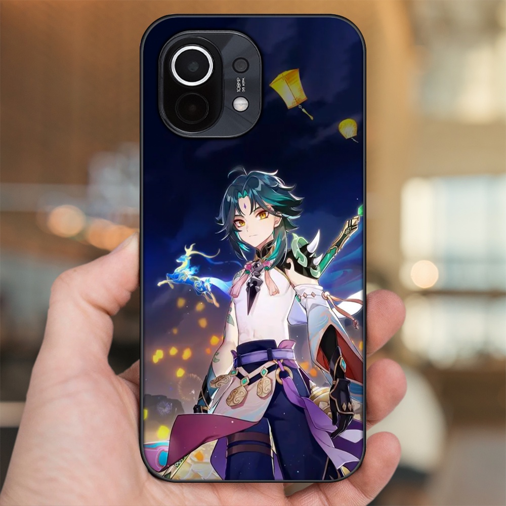 Ốp lưng Xiaomi Mi 11 viền đen in hình Xiao Genshin Impact