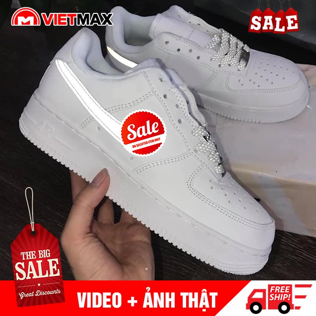 🏠 Giày Sneaker Nam Nữ AF1 Trắng Full - Phản Quang Thể Thao (AF1 Fozzrce) (FULL BOX) | BigBuy360 - bigbuy360.vn