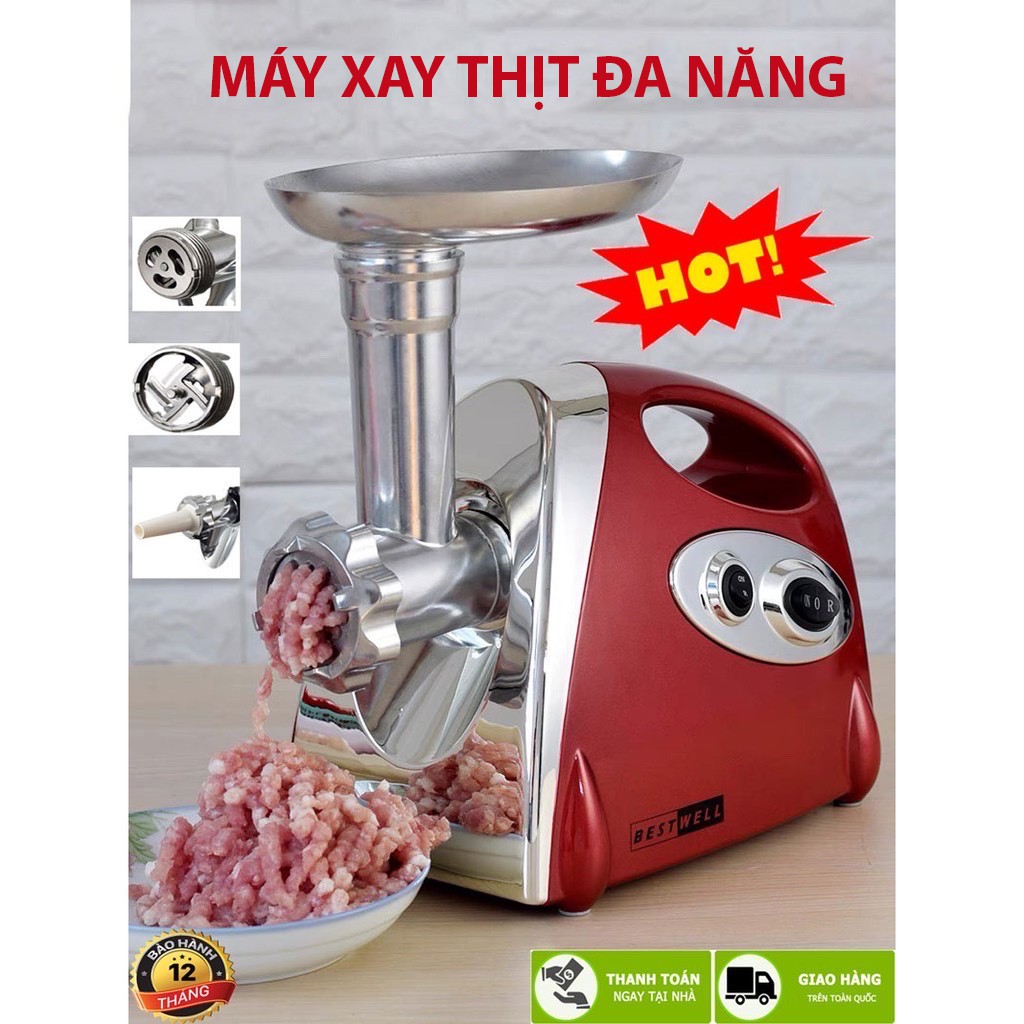 Máy Đùn Thịt , Cá , Máy Xay Thịt Làm Lạp Xưởng Thực Phẩm Đa Năng Bestware 2880w - 2 Tốc Độ Xay Và Quay Đảo
