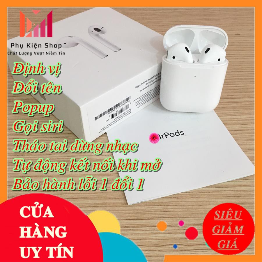 Bán Lỗ Xin 5* - Alrpods 2 - Tai nghe iphone không dây cao cấp - Tai nghe Bluetooth - Bảo hành lỗi 1 đổi 1