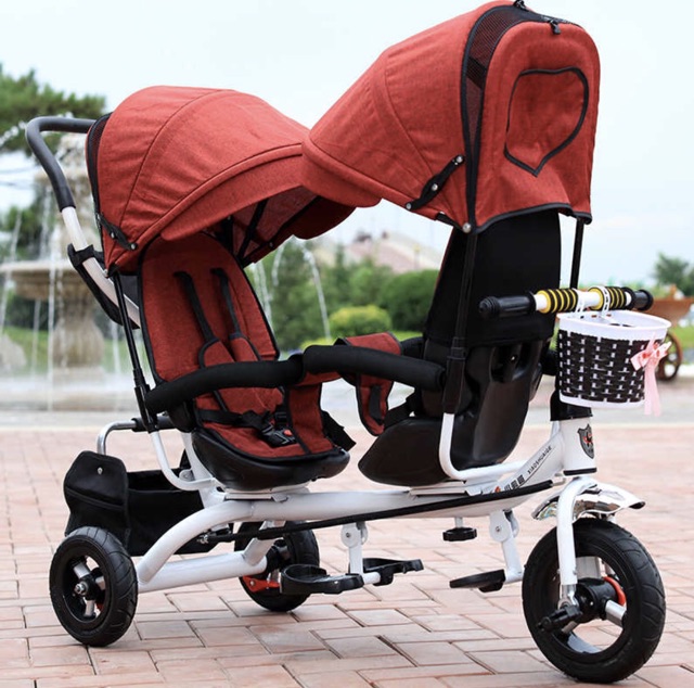 Xe đẩy 3 bánh 2 chỗ ngồi