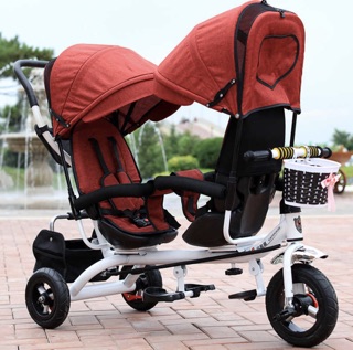 Xe đẩy 3 bánh 2 chỗ ngồi