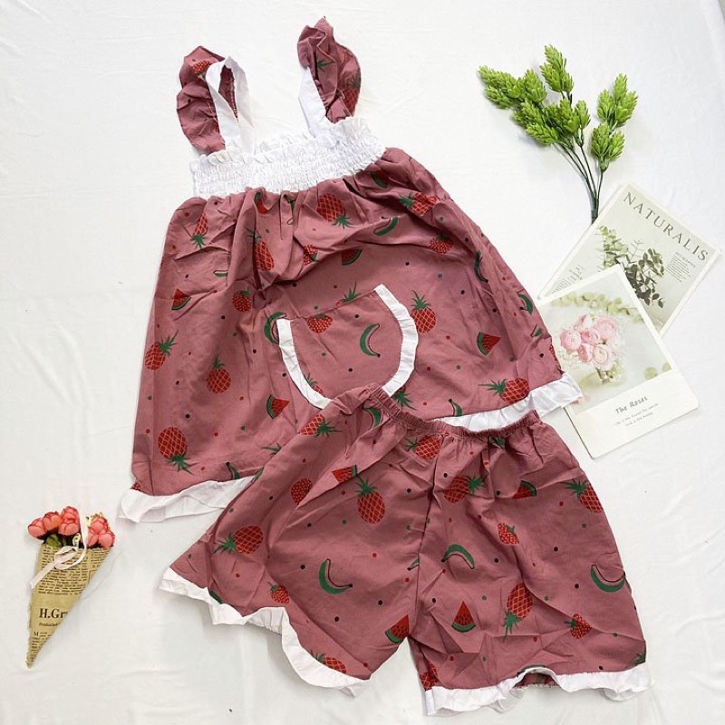 Đồ bộ mặc nhà freesize từ 40-45kg , đồ bộ cho nữ, cho bé gái lớn vải mềm - B07