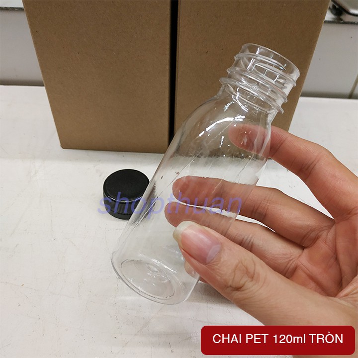 Chai nhựa PET 120ml Tròn Nắp Đen | BigBuy360 - bigbuy360.vn