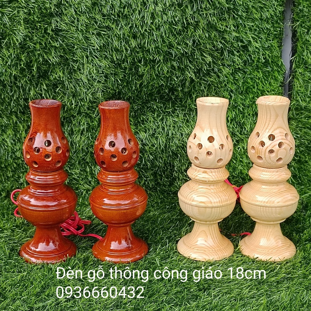 ĐÈN THỜ GỖ THÔNG 18CM QUÀ TẶNG CÔNG GIÁO