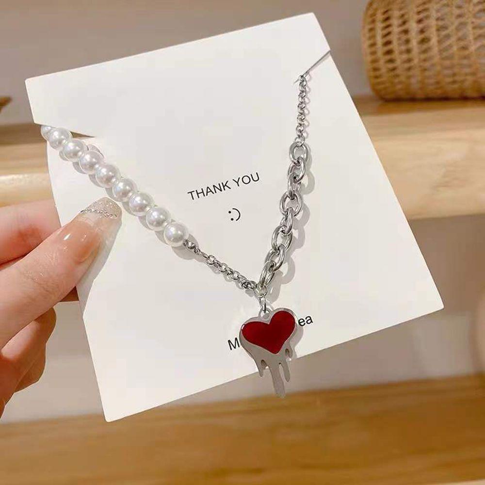 VANES1 Vòng Cổ Choker Hình Trái Tim Phong Cách Hip Hop Hàn Quốc Thời Trang Cho Nữ