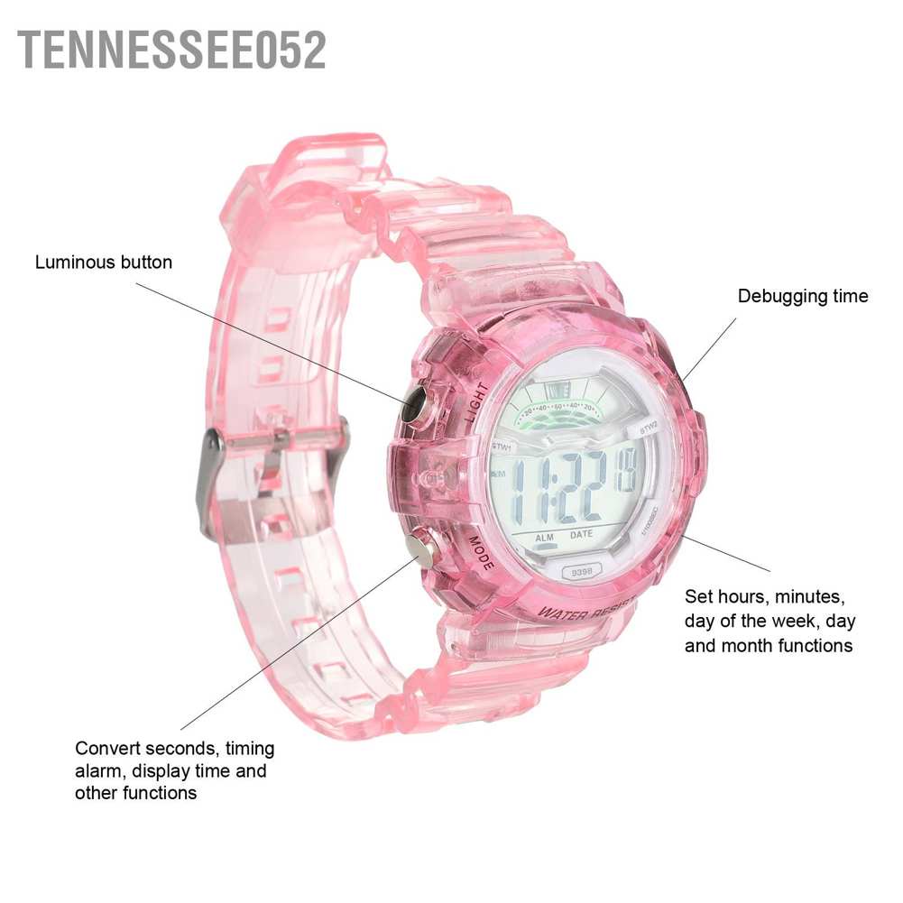 Hàng Sẵn Đồng hồ trẻ em điện tử không thấm nước Đồng hồ đeo tay ban đêm Giảm sức đề kháng cho trẻ em Đồng hồ điện tử đa năng chống nước dạ quang dành cho bé【Tennessee052】