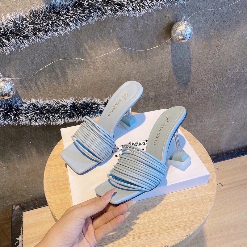 Guốc quai ngang dây nhuyễn gót mica Y phối màu 9p (hàng đẹp)