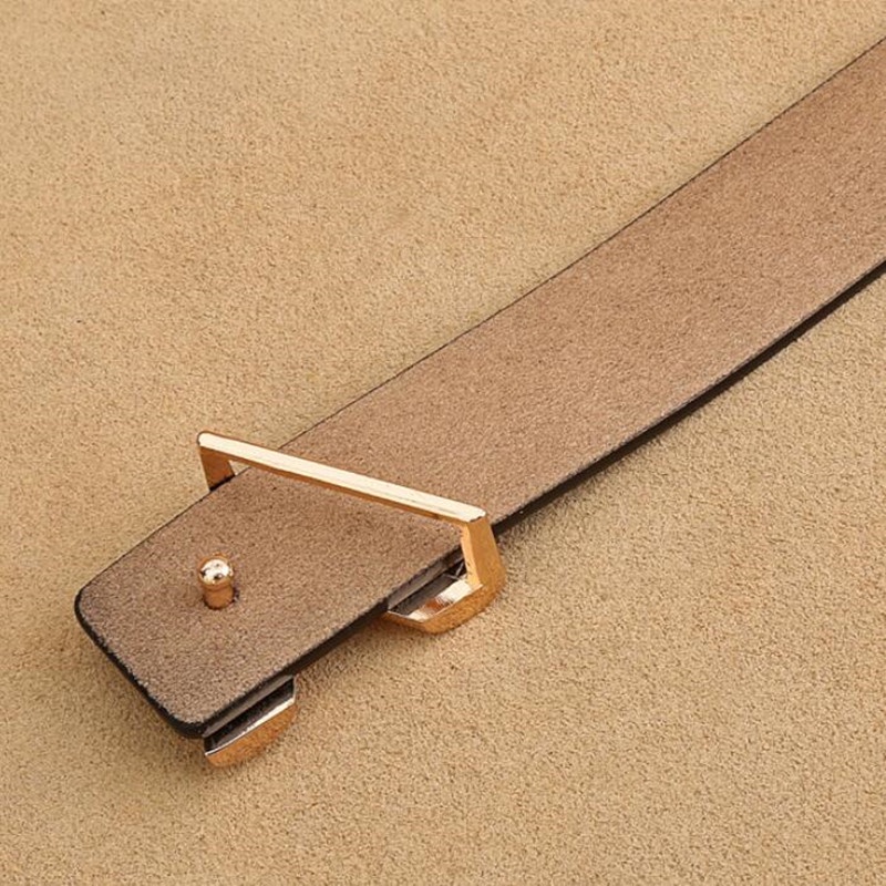 Mới Thắt Lưng Da Khóa Hợp Kim Chữ v Thời Trang Cho Nam Nữ