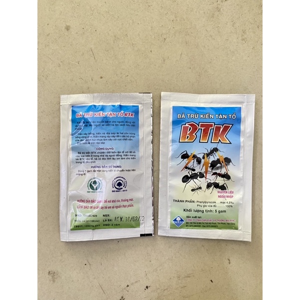 Bả trừ kiến tận gốc BTK gói 5G sạch kiến không còn con nào