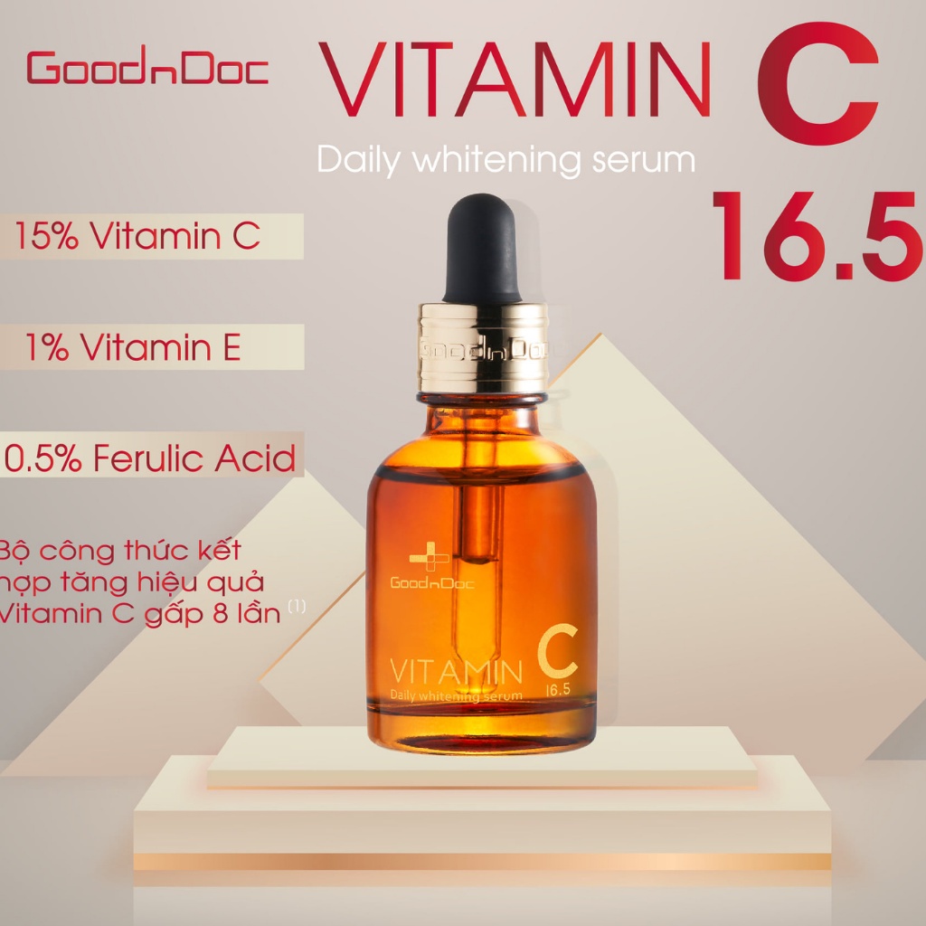 Serum Vitamin C sáng da, mờ thâm Goodndoc - Vitamin C-16.5 Daily Whitening Serum