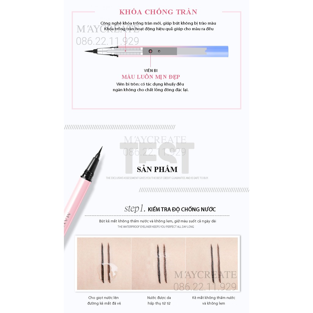 Kẻ Mắt Nước Không Trôi Eyeliner Maycreate Bút Kẻ Mắt Nội Địa Trung