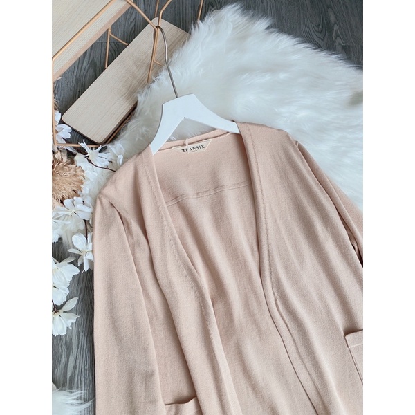 Áo khoác len dáng dài FANSIX -AL01 áo cadigan chất vải Montagut mềm mịn không nhăn