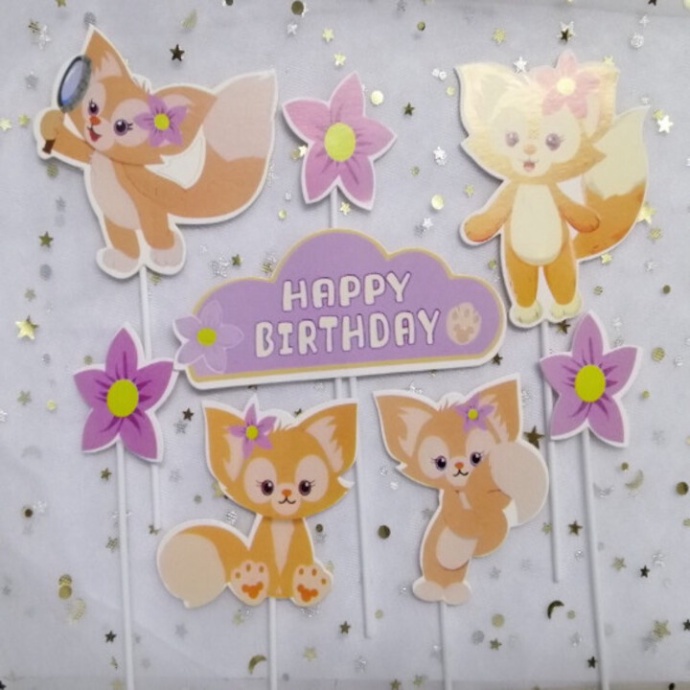 set cắm bánh sinh nhật[FREESHIP❤️] set cắm bầy cáo