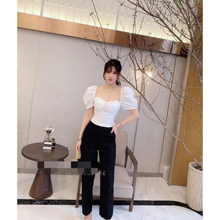 Áo kiểu croptop cổ vuông cup ngực