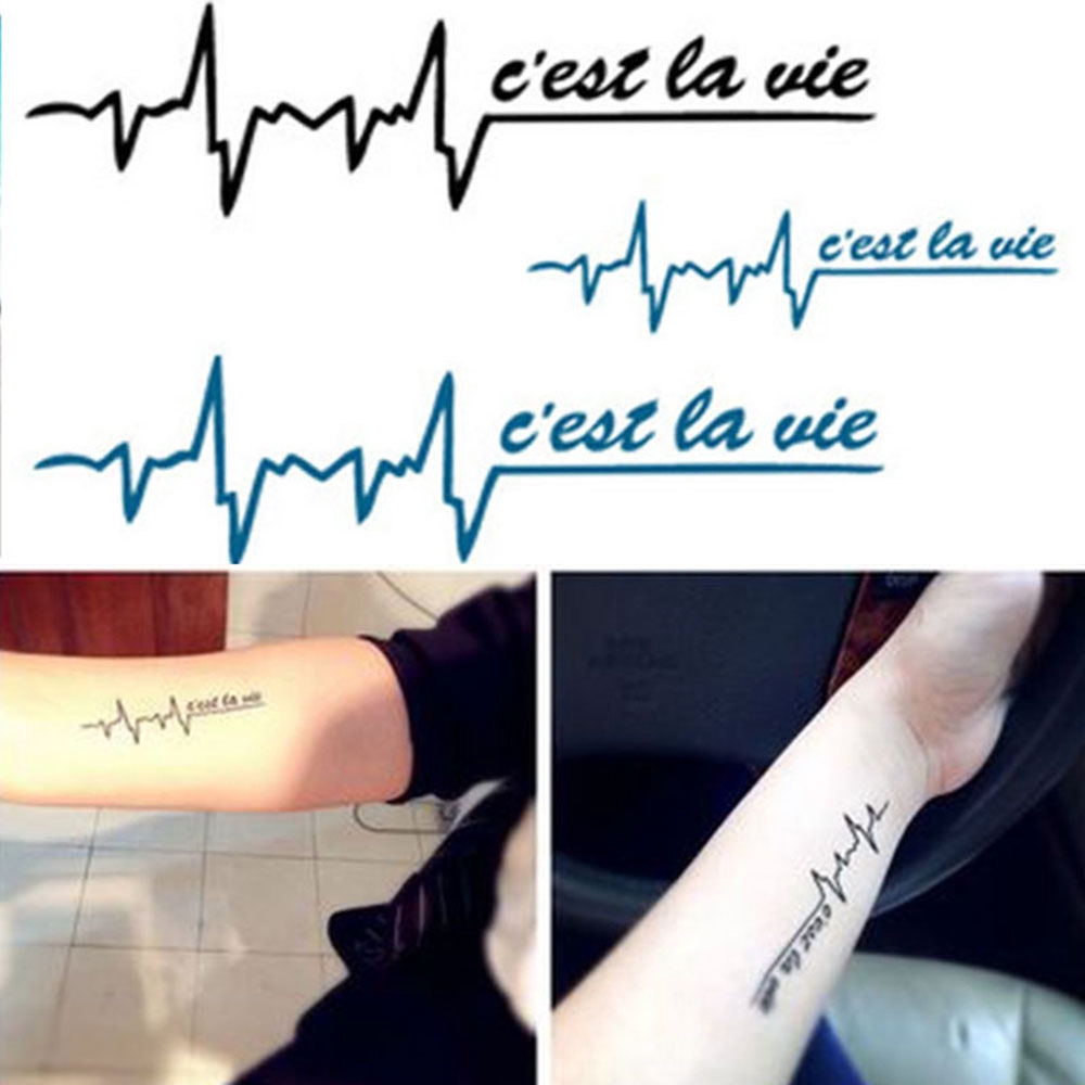 Bộ 2 tấm hình xăm giả tạm thời chống thấm nước sành điệu cho nam và nữ