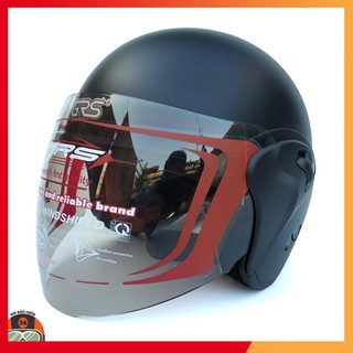 Mũ GRS A318K kính lớn (đen nhám viền đen) - Mũ bảo hiểm 3/4 GRS chính hãng