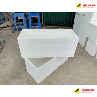 Chậu trồng cây PVC composite mẫu kẻ ngang size đại 60cm X 20cm x 25cm