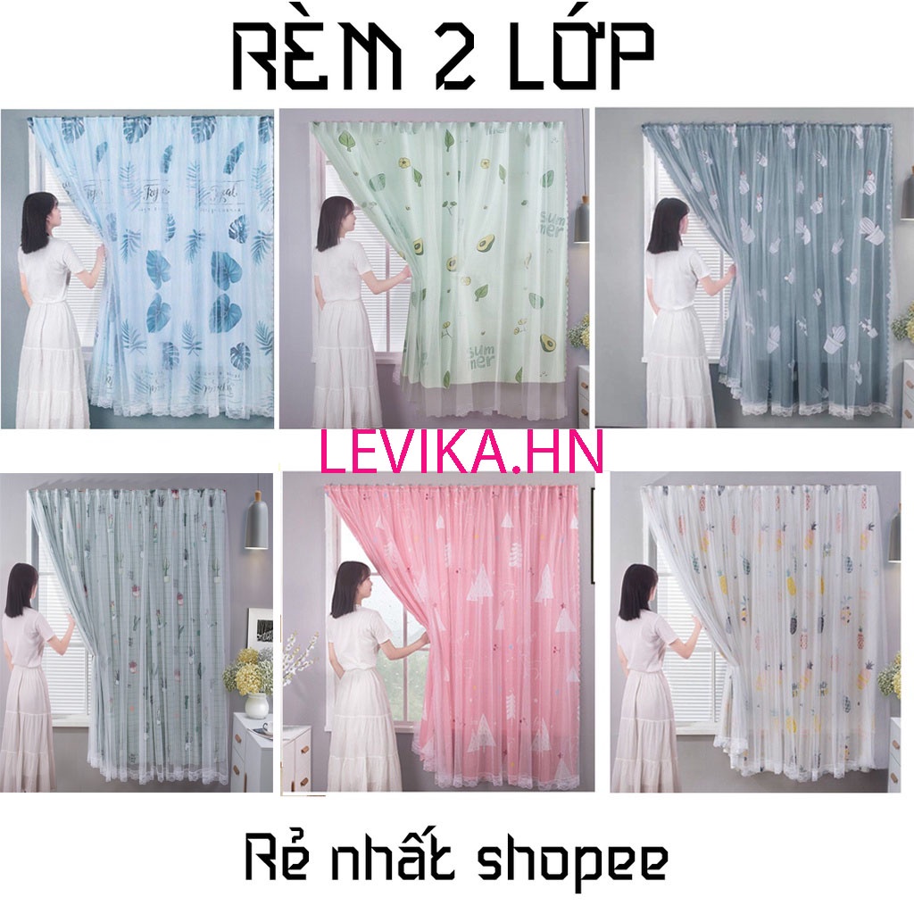 Rèm cửa dán tường chống nắng, rèm cửa dán trang trí cửa sổ - phòng khách dễ dàng lắp đặt không khoan đục Levika.HN