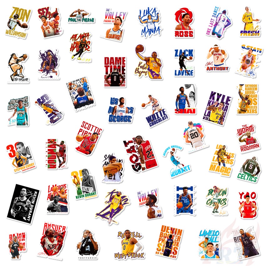 ❉ Nba Miếng Dán Trang Trí Hình Các Cầu Thủ Bóng Rổ Superstar 03 Mini ❉ Bộ 50 Miếng Dán Chống Thấm Nước Họa Tiết Thời Trang Dùng Trang Trí