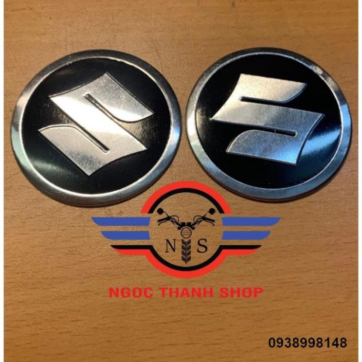 Cặp logo chữ S suzuki bằng Nhôm cho anh em dán độ xe, trang trí xe. ...-NTS