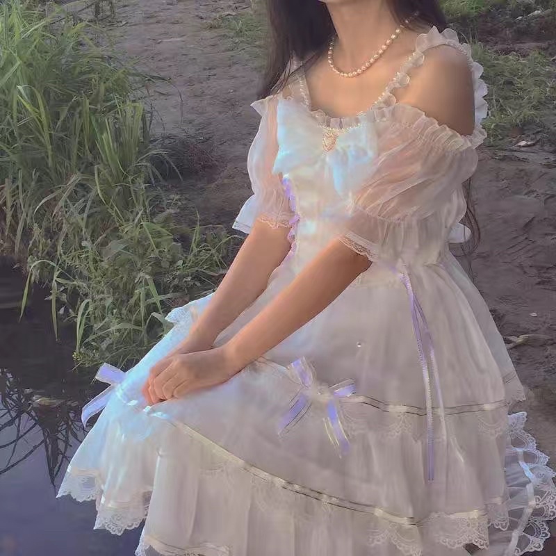 Váy đầm lolita trắng thiên thần