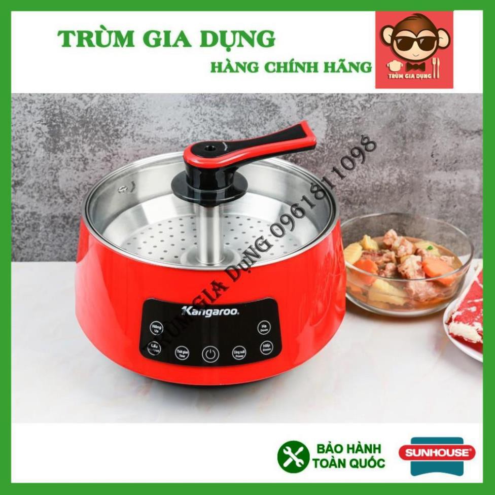 Nồi lẩu điện, nồi lẩu thang máy Kangaroo KG278 5 Lít, công suất 1800w, đa chức năng nấu lẩu, chiên, xào, hấp.