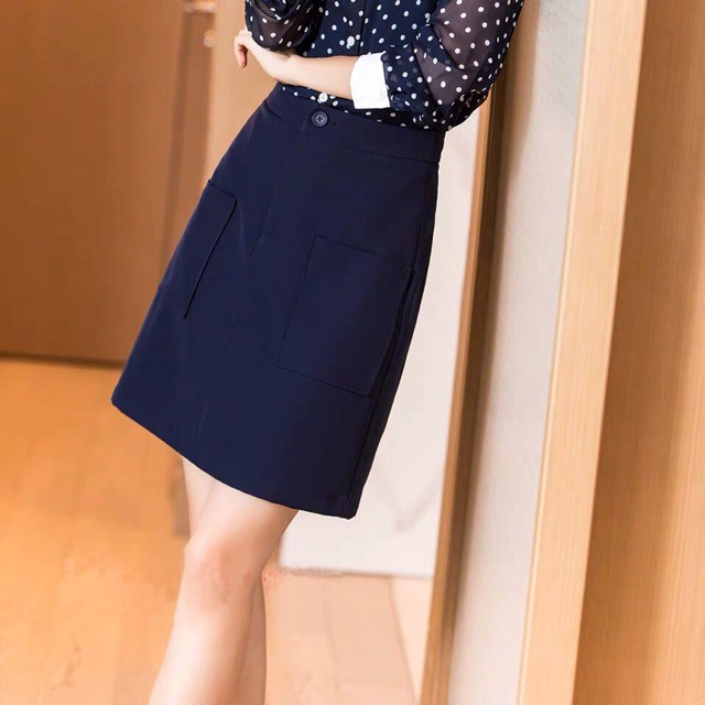 Chân váy chữ a giả khoá túi ốp trẻ trung